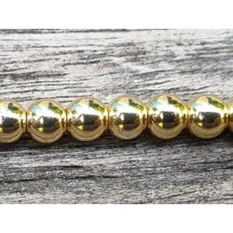 Blutsteinkette Gold (Hämatit) 4mm