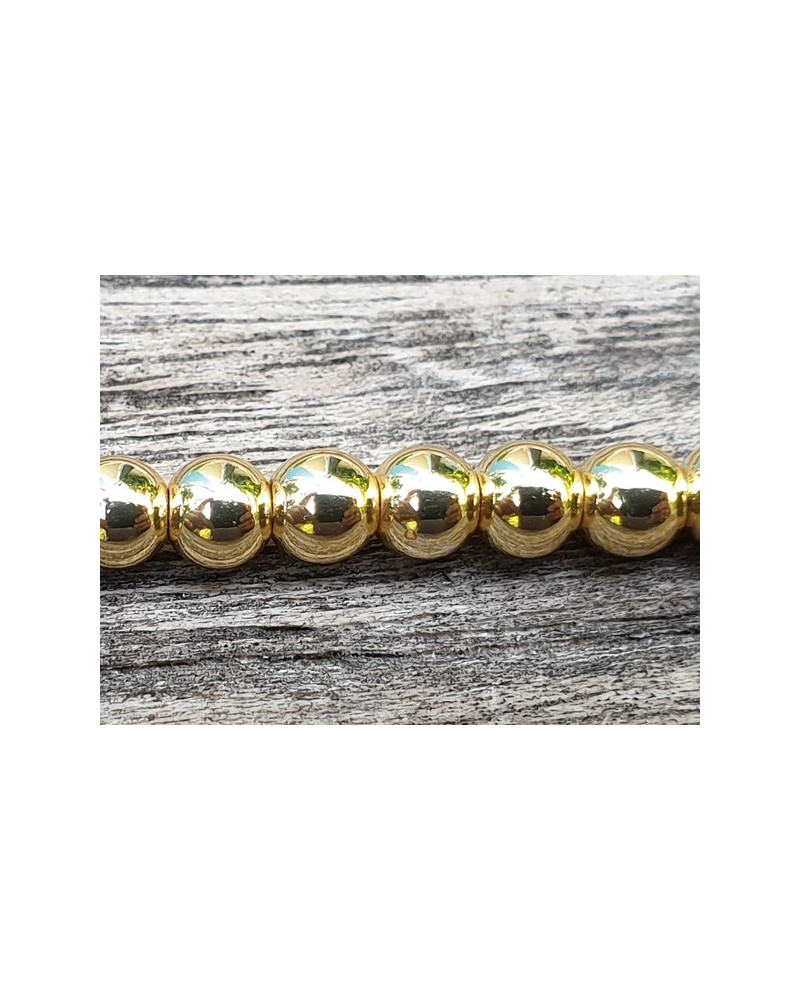 Blutsteinkette Gold (Hämatit) 4mm