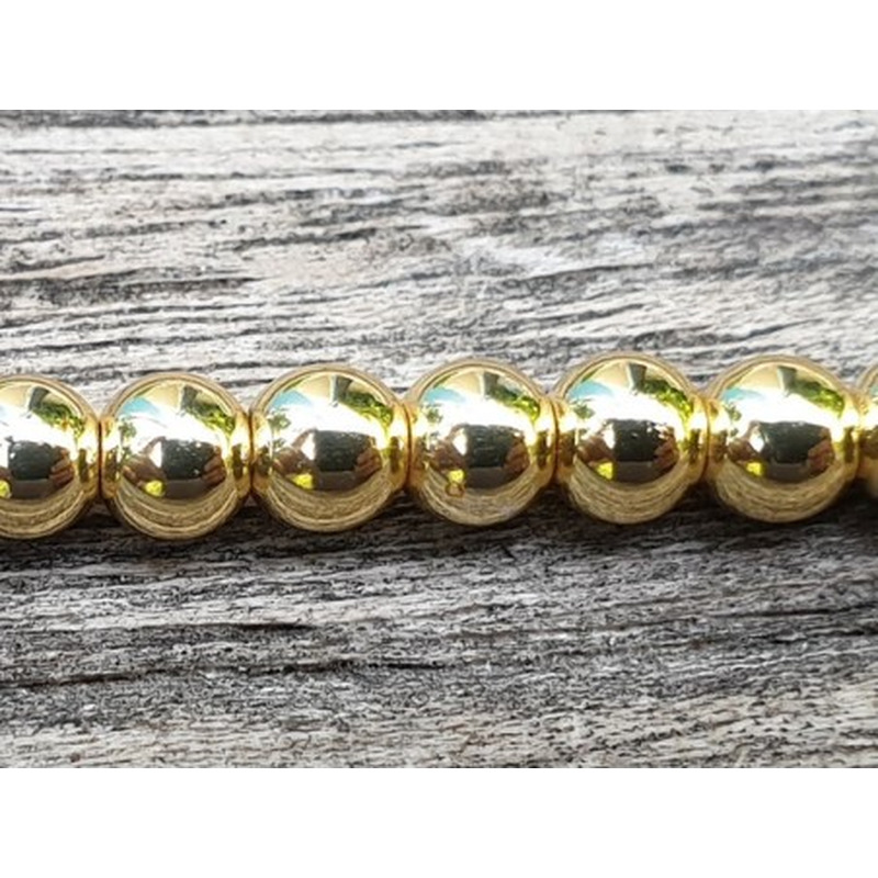 Blutsteinkette Gold (Hämatit) 4mm