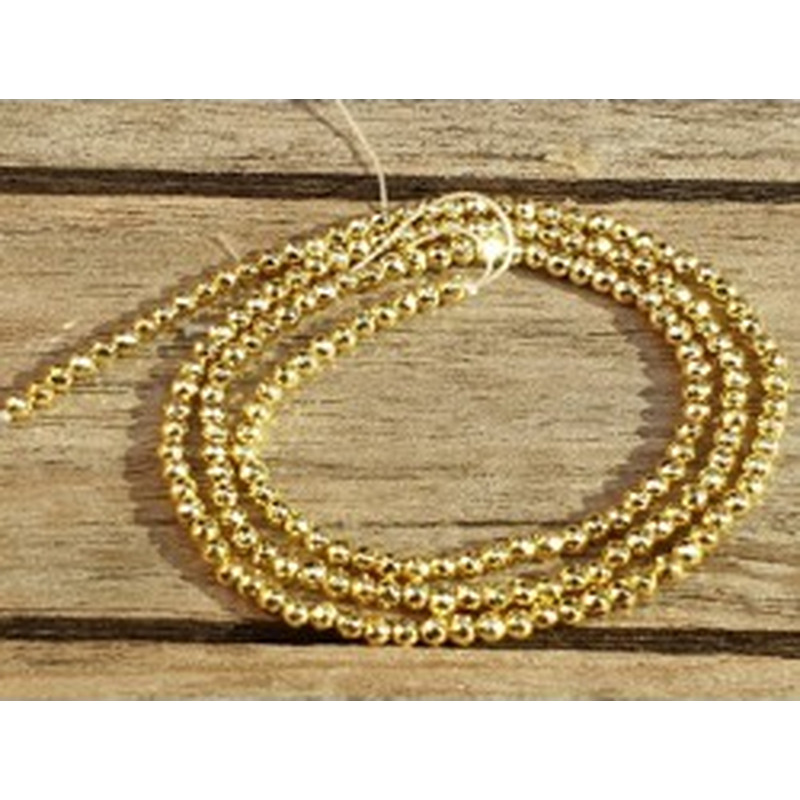 Blutsteinkette Gold (Hämatit) 2mm facettiert 2