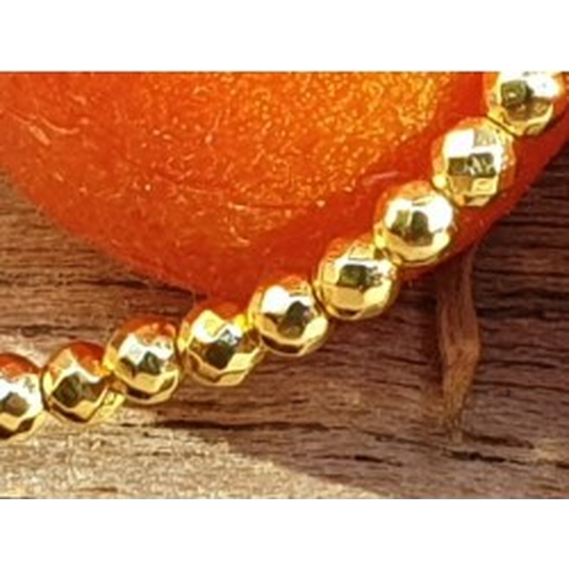 Blutsteinkette Gold (Hämatit) 2mm facettiert