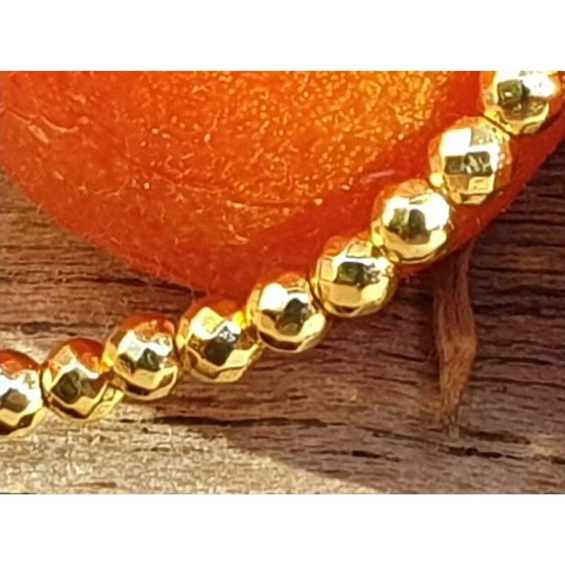 Blutsteinkette Gold (Hämatit) 2mm facettiert