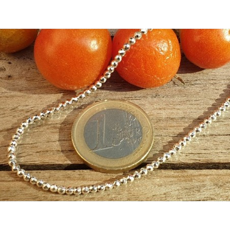Blutsteinkette Silber (Hämatit) 2mm facettiert