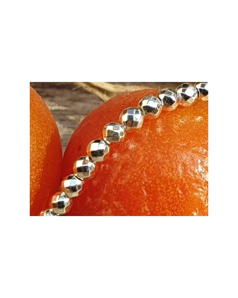Blutsteinkette Silber (Hämatit) 2mm facettiert