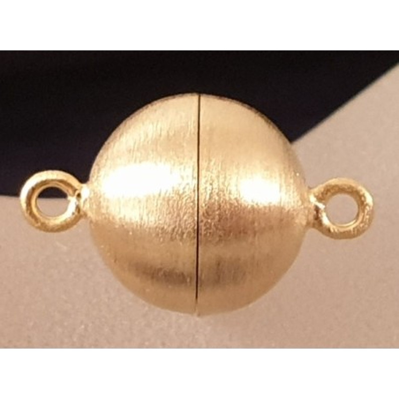 Magnetschliesse 8mm satiniert, 925 Silber vergoldet, geschlossen