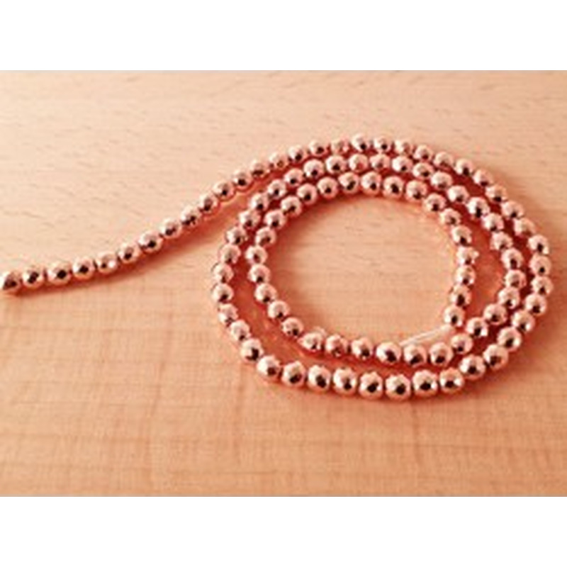 Blutsteinkette Rosegold (Hämatit) 4mm facettiert 2
