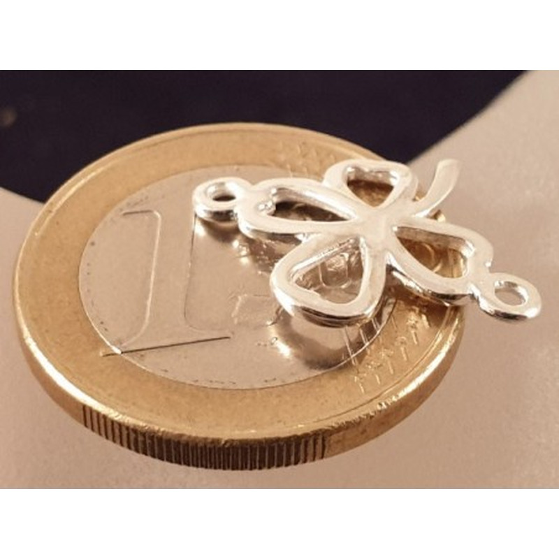 Zwischenteil-Link Kleeblatt 13x20mm, 925 Silber