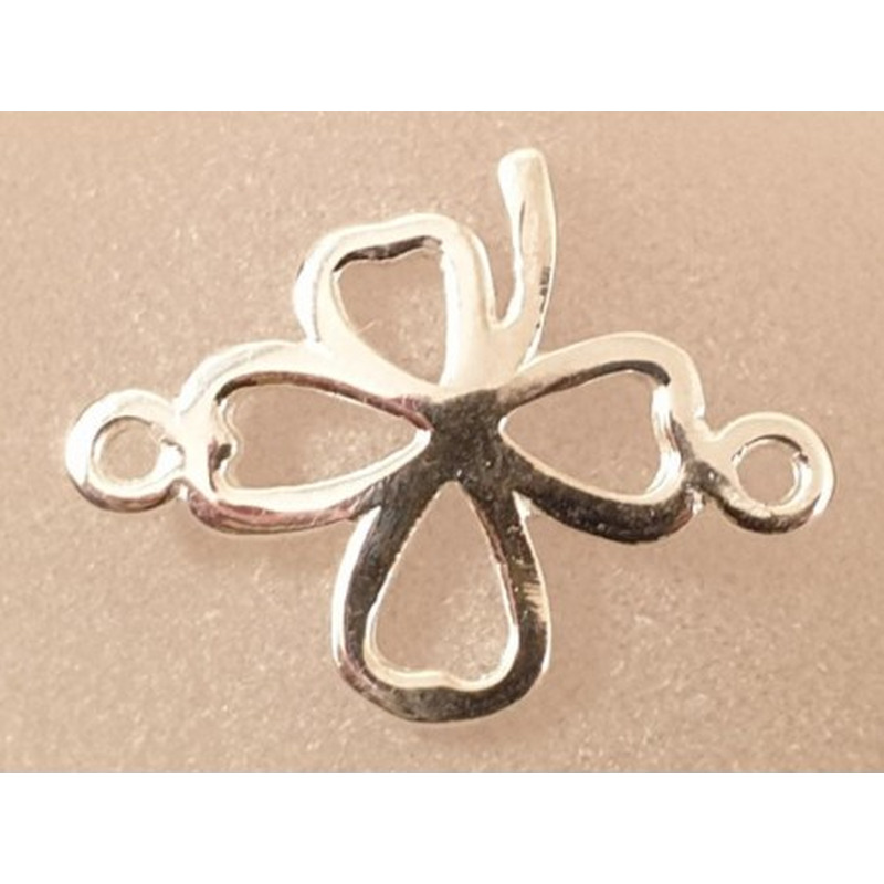 Zwischenteil-Link Kleeblatt 13x20mm, 925 Silber