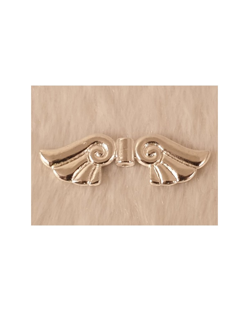 Zwischenteil, Engelsflügel 43mm, Metall silberfarben