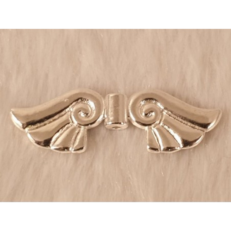 Zwischenteil, Engelsflügel 43mm, Metall silberfarben