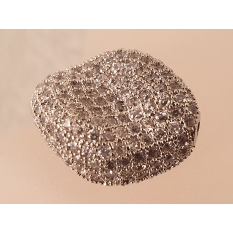 Zwischenteil Strass 17x20mm, Metall silberfarben