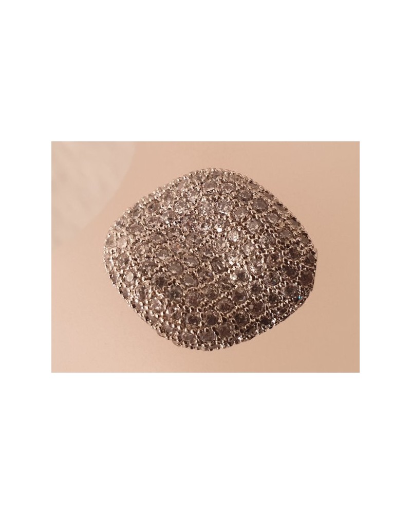 Zwischenteil Strass 17x20mm, Metall silberfarben