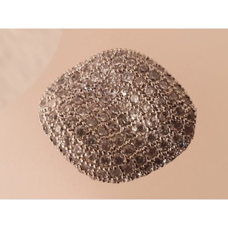 Zwischenteil Strass 17x20mm, Metall silberfarben