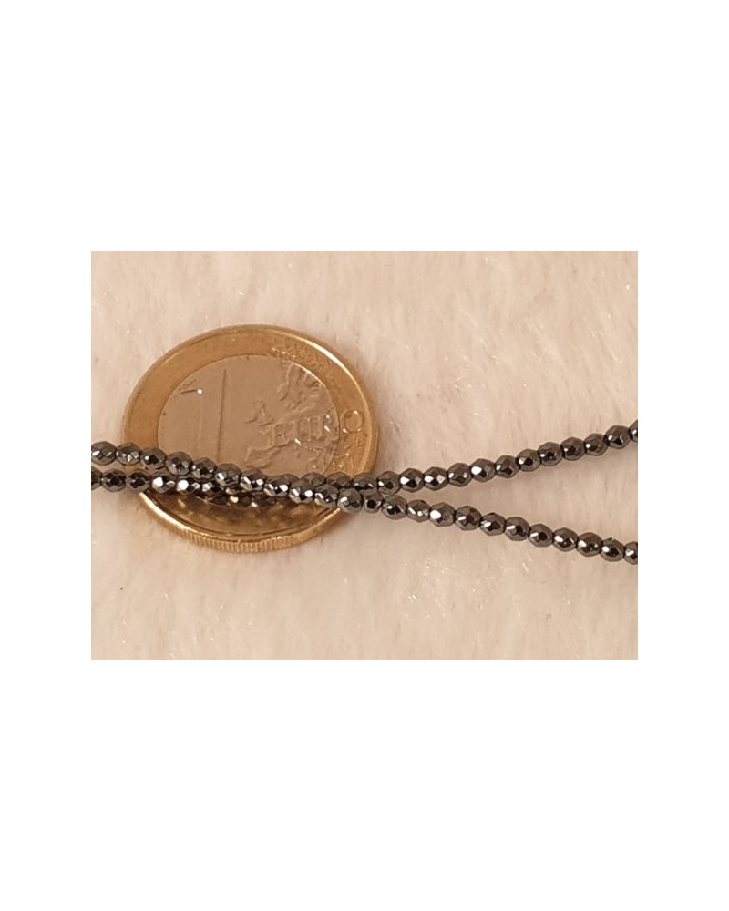 Blutsteinkette (Hämatit) 2mm facettiert