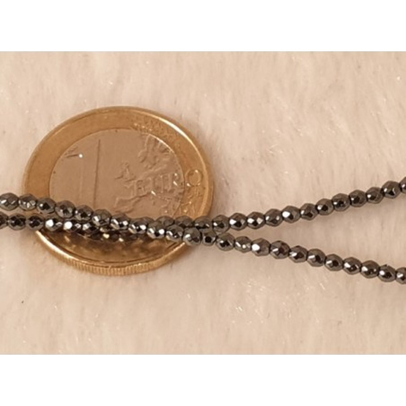 Blutsteinkette (Hämatit) 2mm facettiert