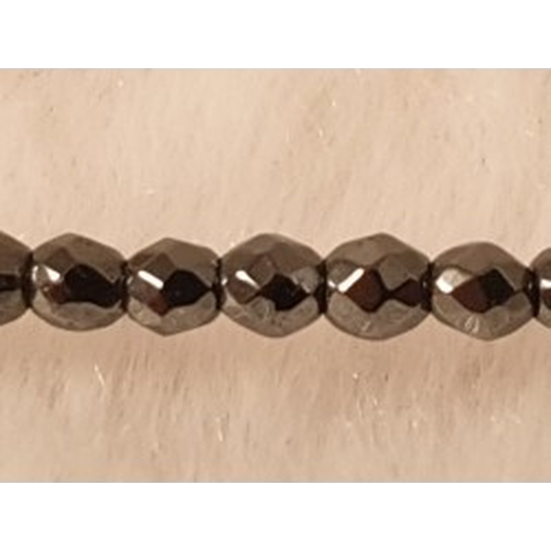 Blutsteinkette (Hämatit) 2mm facettiert