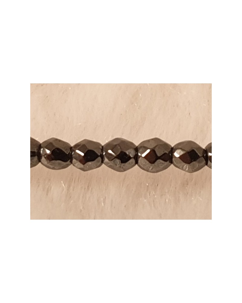 Blutsteinkette (Hämatit) 2mm facettiert