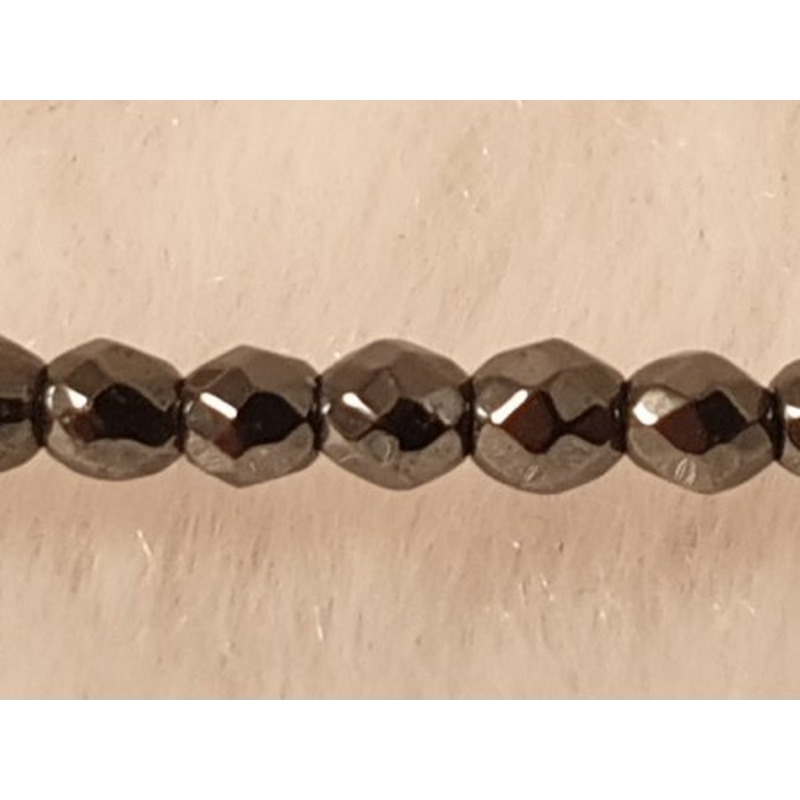 Blutsteinkette (Hämatit) 2mm facettiert