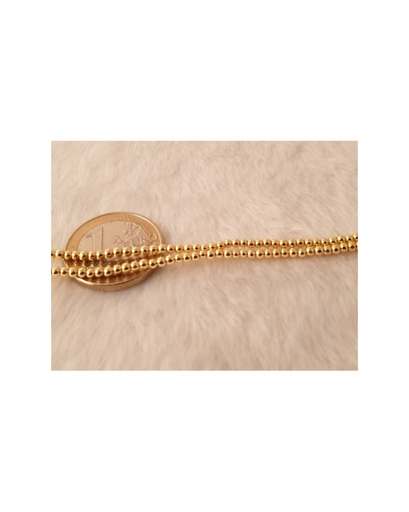 Blutsteinkette Gold (Hämatit) 2mm