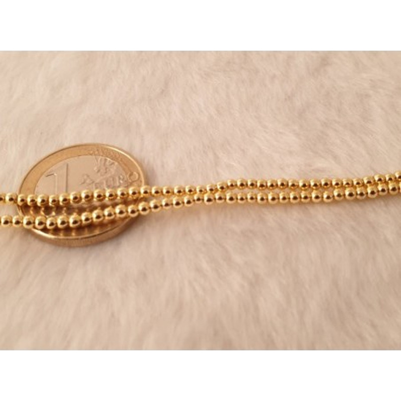 Blutsteinkette Gold (Hämatit) 2mm