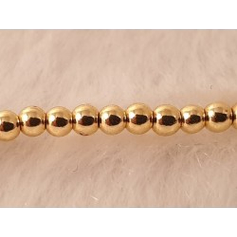 Blutsteinkette Gold (Hämatit) 2mm