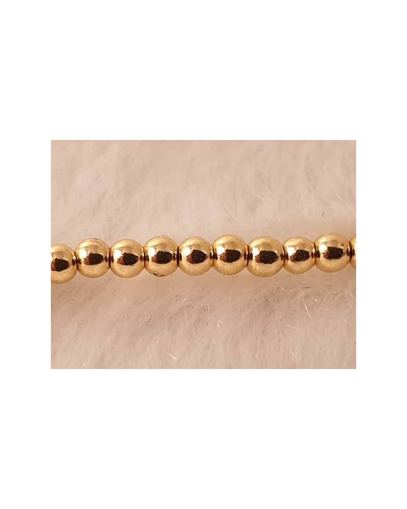 Blutsteinkette Gold (Hämatit) 2mm