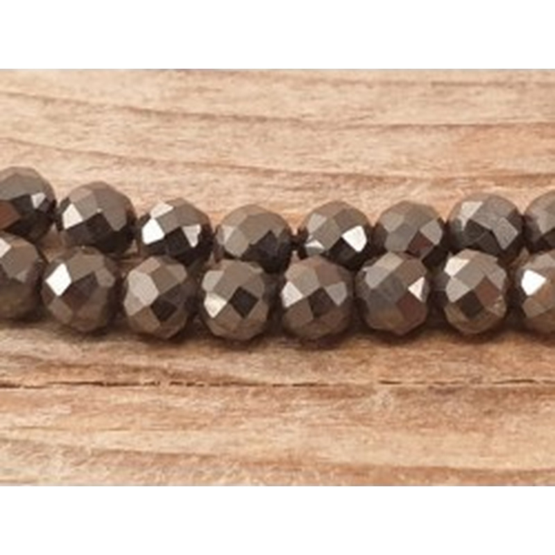 Blutsteinkette (Hämatit) 3mm facettiert