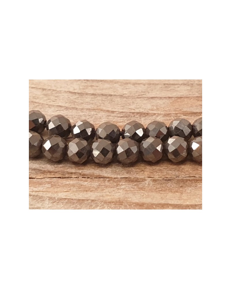 Blutsteinkette (Hämatit) 3mm facettiert