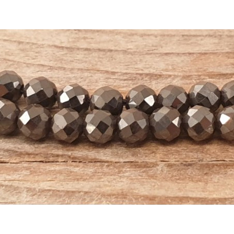 Blutsteinkette (Hämatit) 3mm facettiert
