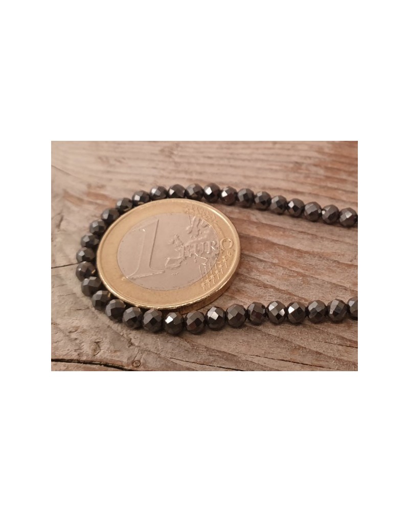 Blutsteinkette (Hämatit) 3mm facettiert