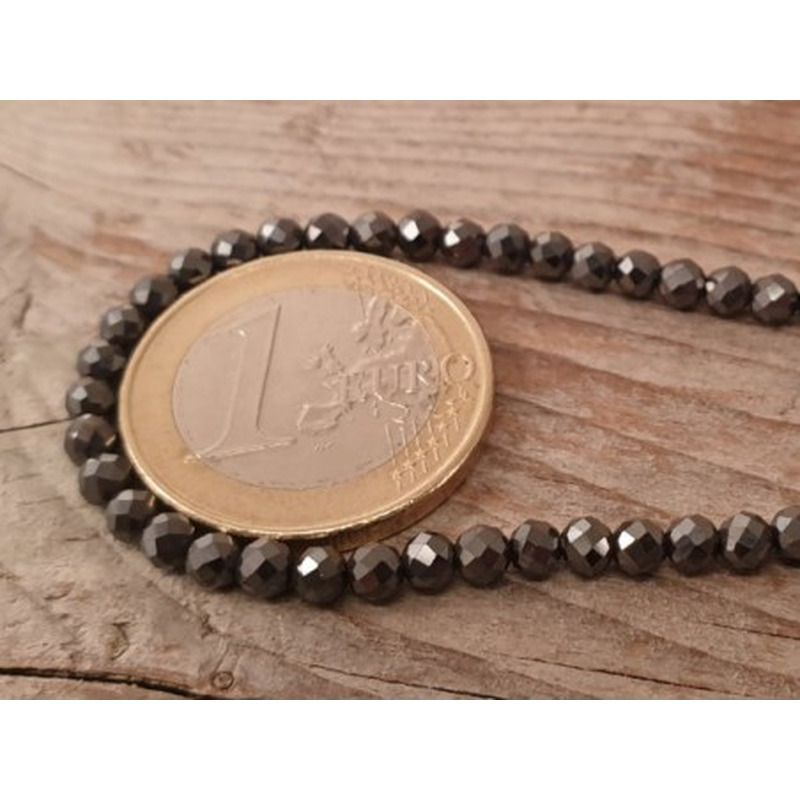 Blutsteinkette (Hämatit) 3mm facettiert
