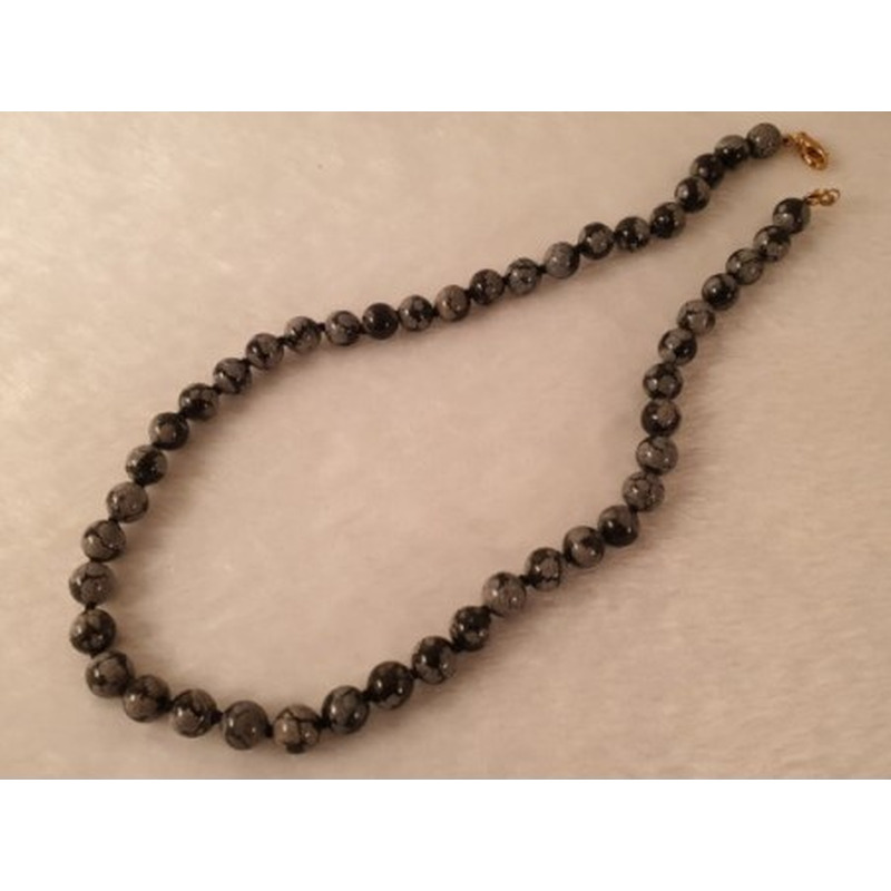 Schneeflockenobsidiankette 8/45