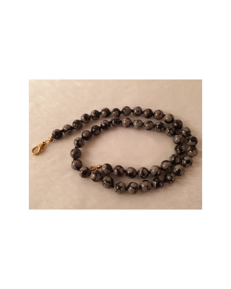 Schneeflockenobsidiankette 8/45