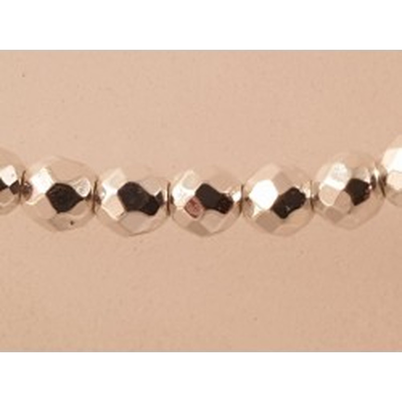 Blutsteinkette Silber (Hämatit) 3mm facettiert