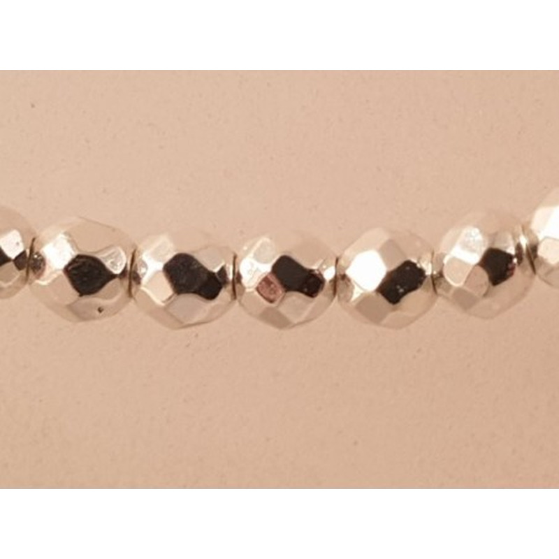 Blutsteinkette Silber (Hämatit) 3mm facettiert