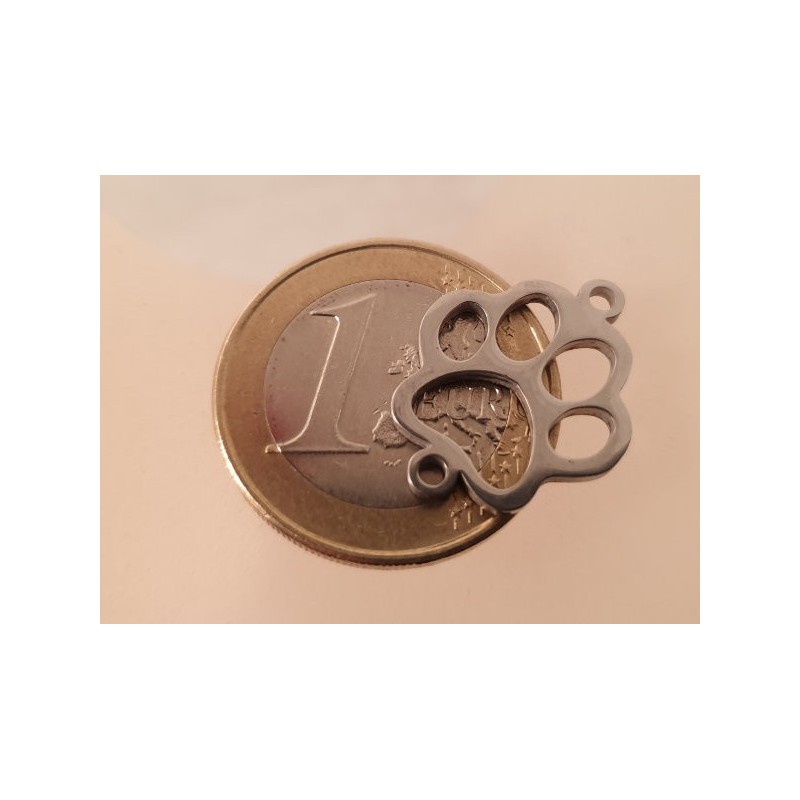 Zwischenteil-Link, Pfote 20mm, Edelstahl