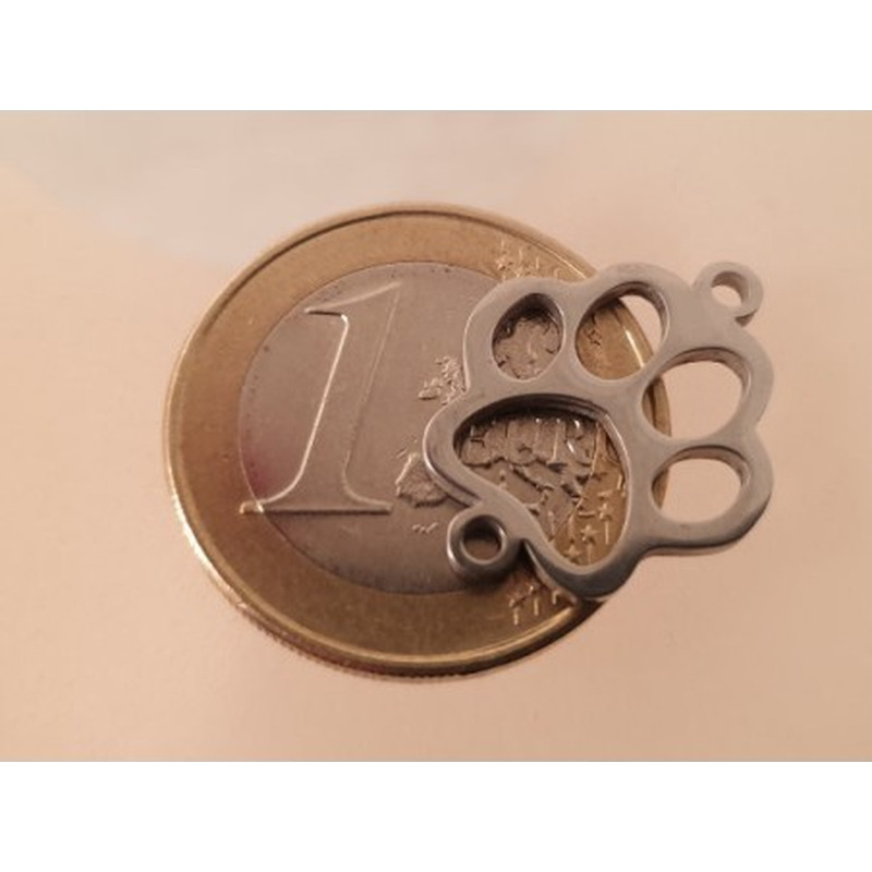 Zwischenteil-Link, Pfote 20mm, Edelstahl