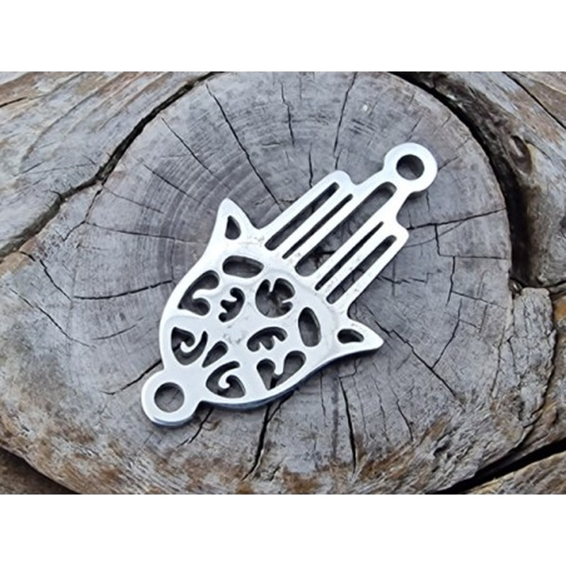 Zwischenteil-Link, Hamsa Hand 23mm, Edelstahl