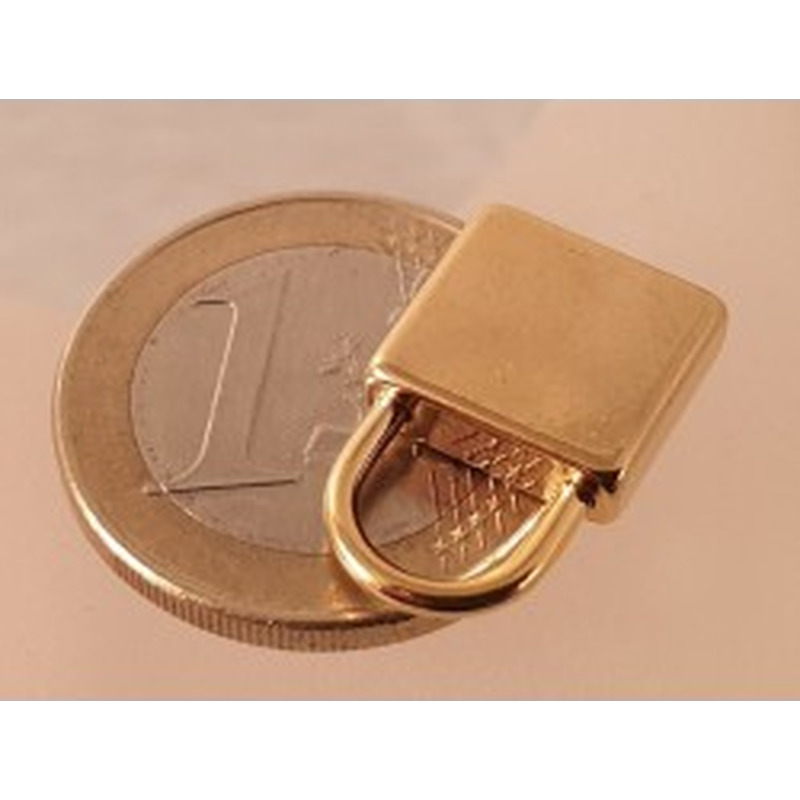 Charm Vorhängeschloss 19x12x4mm, Edelstahl gold 2
