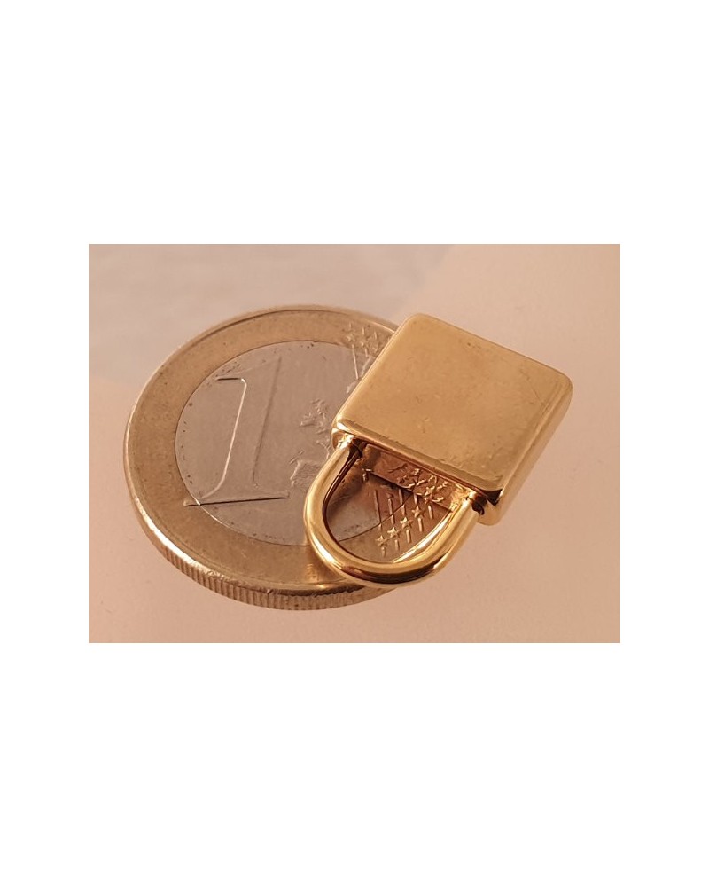 Charm Vorhängeschloss 19x12x4mm, Edelstahl gold