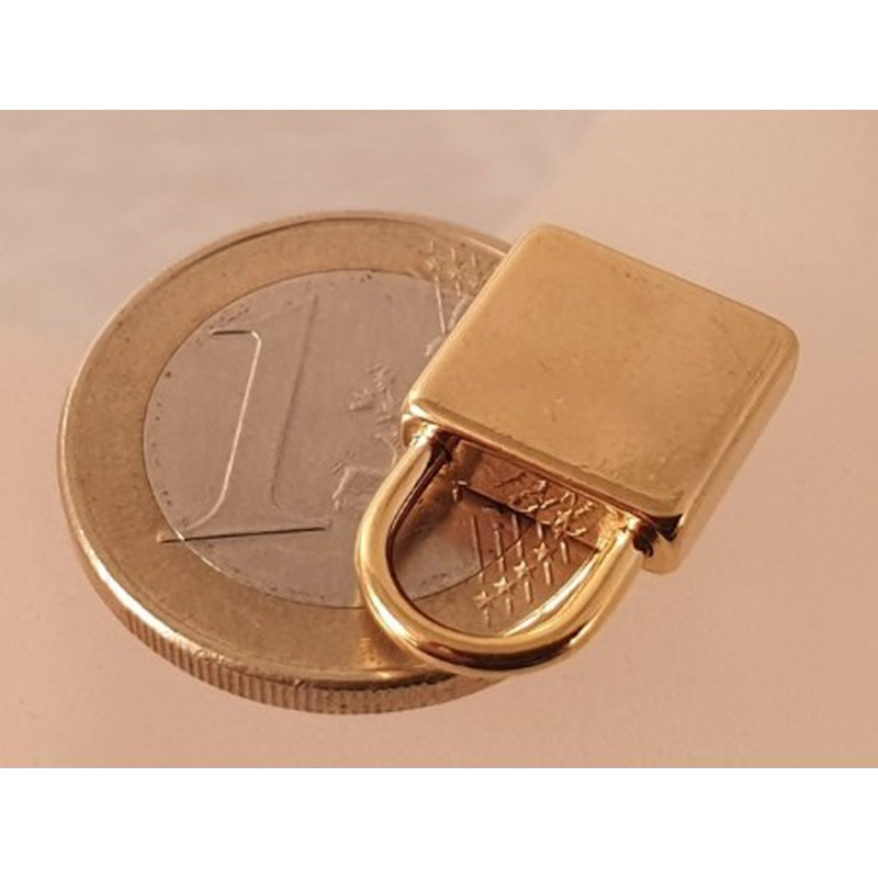 Charm Vorhängeschloss 19x12x4mm, Edelstahl gold