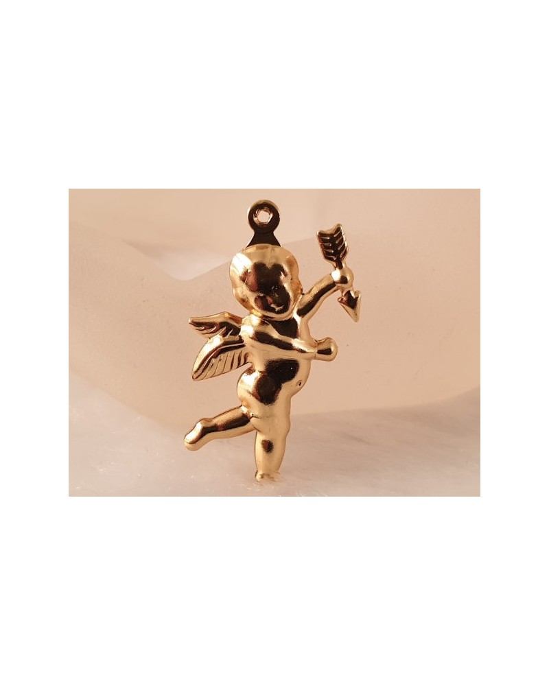 Charm Amor Engel 29mm, Edelstahl gold