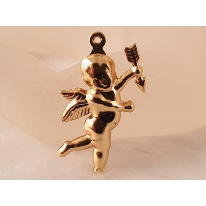 Charm Amor Engel 29mm, Edelstahl gold
