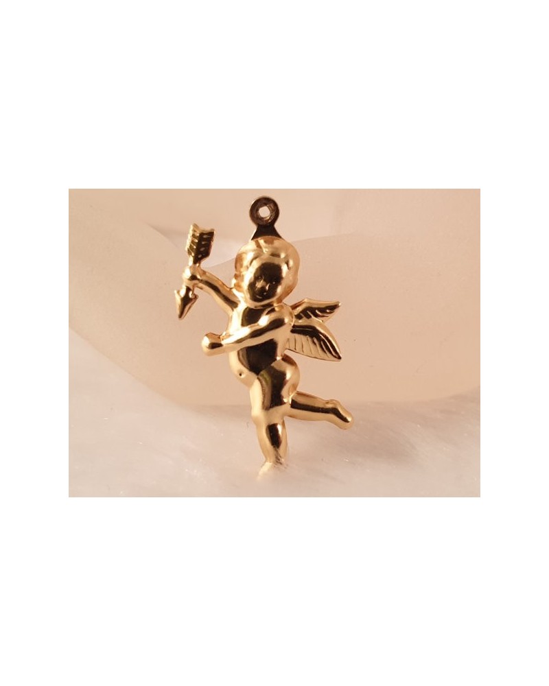 Charm Amor Engel 29mm, Edelstahl gold