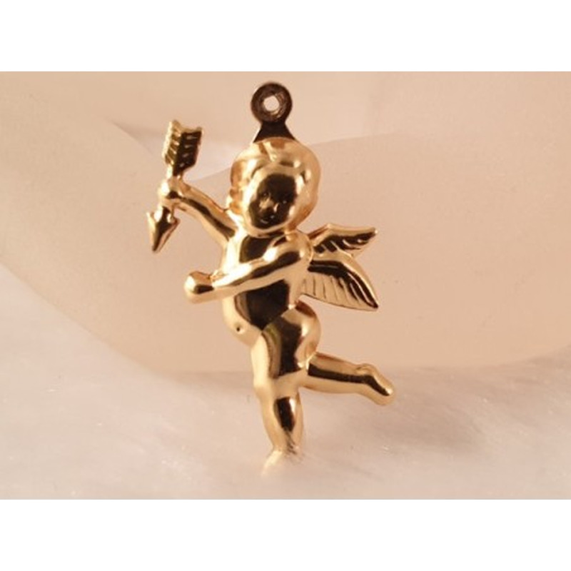 Charm Amor Engel 29mm, Edelstahl gold