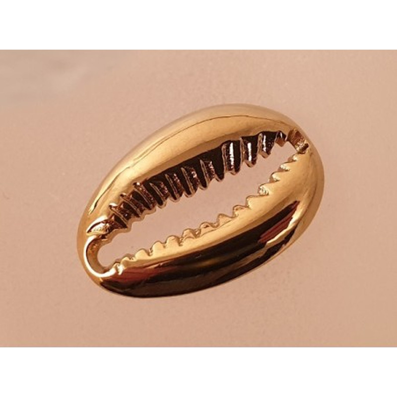 Zwischenteil-LInk Kaurimuschel 19x13x3mm, Edelstahl gold
