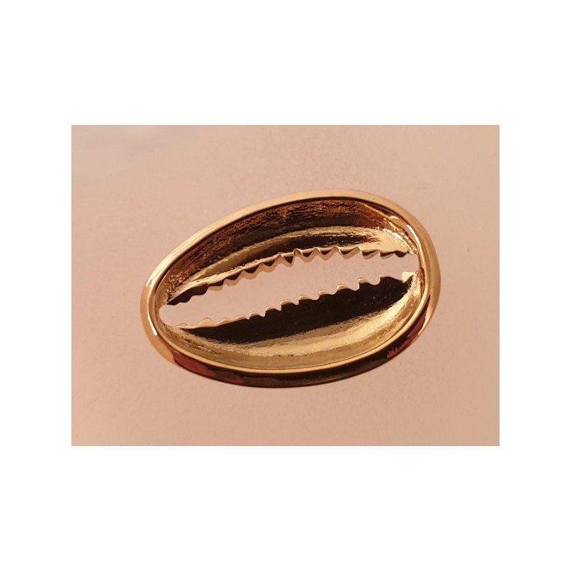 Zwischenteil-LInk Kaurimuschel 19x13x3mm, Edelstahl gold