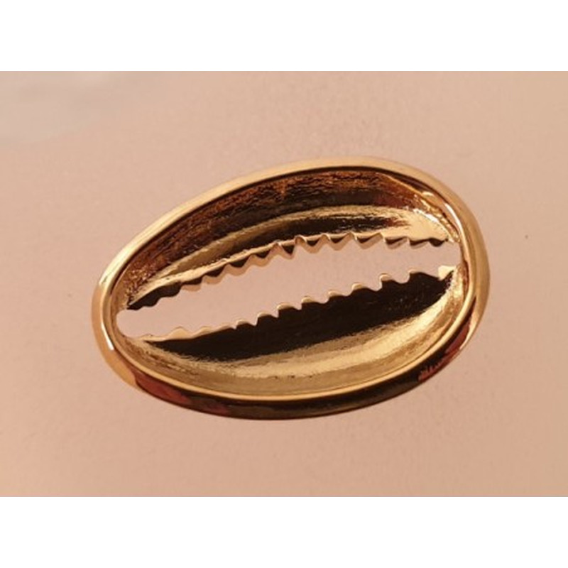 Zwischenteil-LInk Kaurimuschel 19x13x3mm, Edelstahl gold