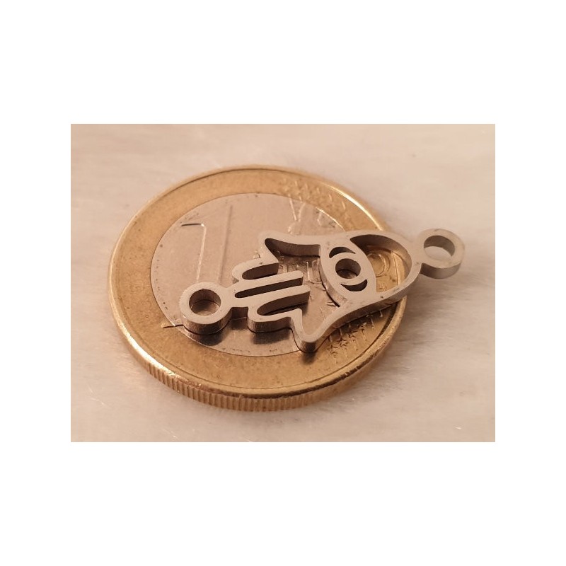 Zwischenteil-Link, Hamsa Hand 23mm, Edelstahl