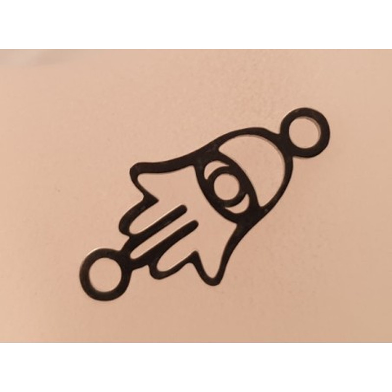 Zwischenteil-Link, Hamsa Hand 23mm, Edelstahl